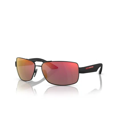 Prada Men's Rectangle Sunglasses, Ps 50zs In Black