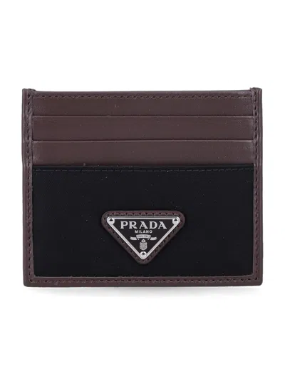 Prada Men's Recycled Polyamide & Calf Leather Wallet In Nero