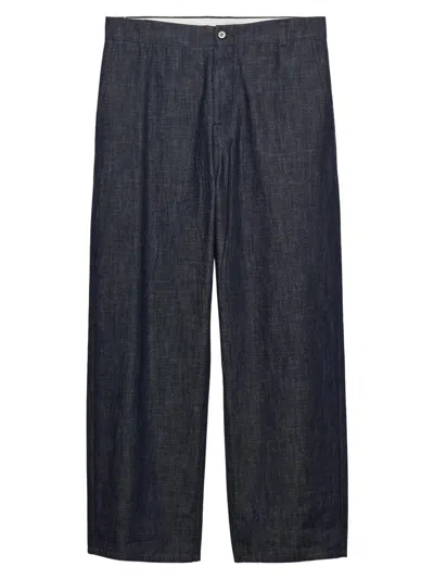 Prada Mens Blue Wide-leg Regular-fit Jeans In Black