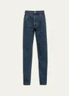 Prada Men's Relaxed Used-look Jeans In Bleu