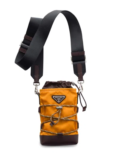 Prada Men's Re-nylon And Leather Smartphone Case In Neutral