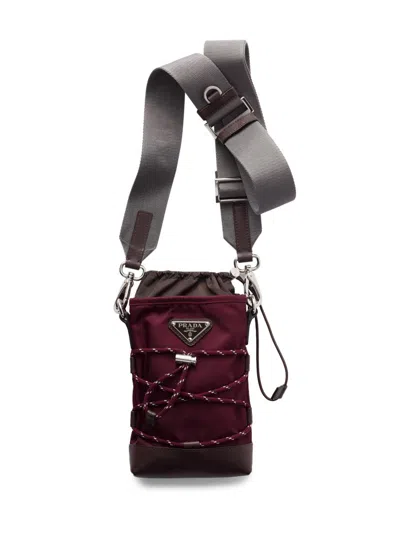 Prada Men's Re-nylon And Leather Smartphone Case In Orange