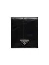 Prada Men's Re-nylon And Leather Wallet In Black