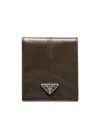 Prada Men's Re-nylon And Leather Wallet In Green