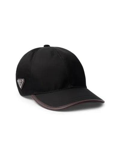 Prada Men's Re-nylon Baseball Cap In Black