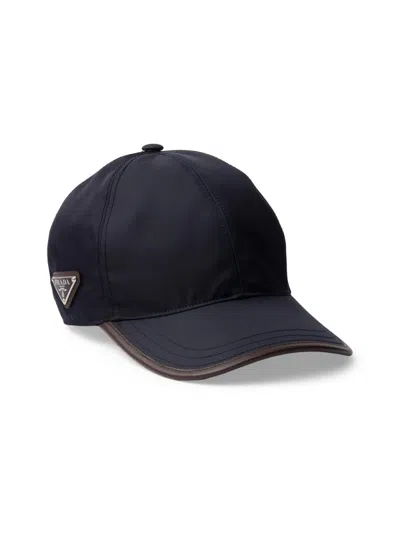 Prada Men's Re-nylon Baseball Cap In Blue
