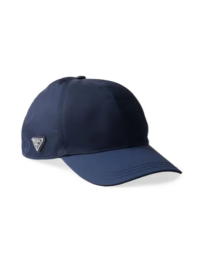 Prada Men's Re-nylon Baseball Cap In Blue