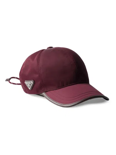 Prada Men's Re-nylon Baseball Cap In Red