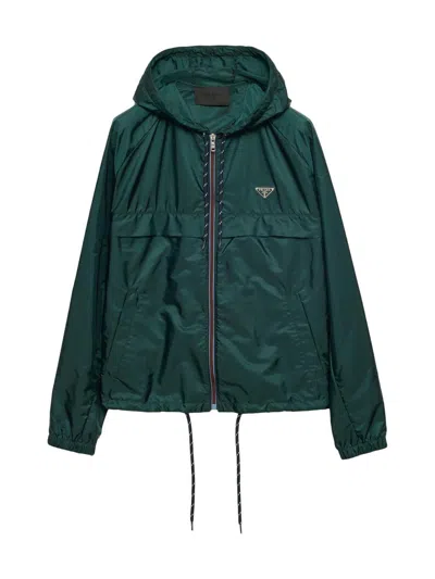 Prada Men's Re-nylon Blouson Jacket In Green