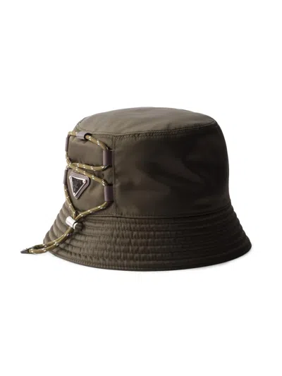 Prada Men's Re-nylon Bucket Hat In Green