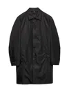 Prada Re-nylon Overcoat In Black
