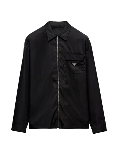 Prada Men's Re-nylon Shirt In Black
