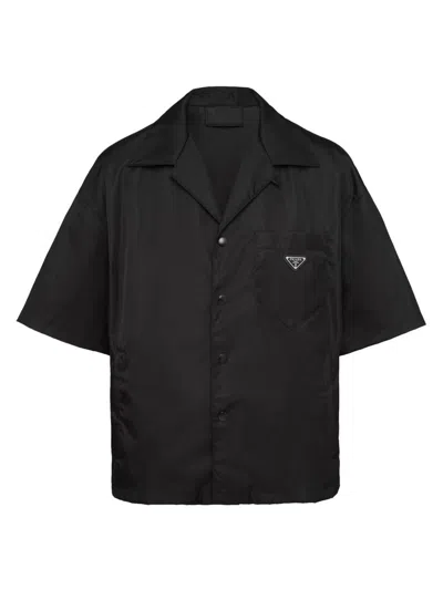 PRADA MEN'S RE-NYLON SHORT-SLEEVED SHIRT