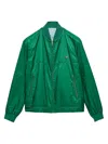 Prada Reversible Re-nylon Bomber Jacket In Green
