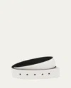 Prada Reversible Saffiano Leather Belt Strap In F03x5 Avio/nero