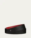 Prada Men's Reversible Saffiano Leather Belt Strap In F0cf5 Fuoconero