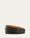 Prada Men's Reversible Saffiano Leather Belt Strap In F0lu7 Tabacco/nero