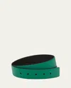 Prada Men's Reversible Saffiano Leather Belt Strap In F0yog Mango/nero