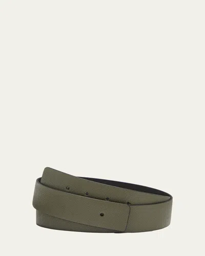 PRADA MEN'S REVERSIBLE SAFFIANO LEATHER BELT STRAP