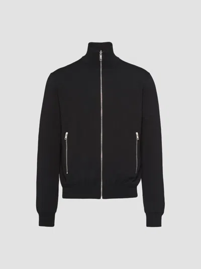 Prada Men's Reversible Wool And Re-nylon Jacket In Black
