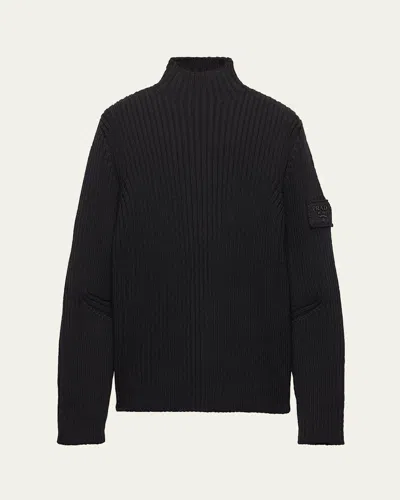 Prada Logo-lettering Sweater In Black