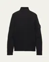 Prada High-neck Ribbed Wool Sweater In F0002 Nero