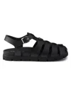 Prada Black Logo Sandals In Black