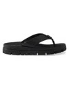 Prada Soft Cage Thong Sandals Rubber Sole In Black