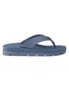 Prada Rubber Thong Sandals In Blue