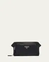 Prada Men's Saffiano Belt Bag In Nero