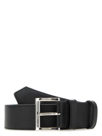PRADA MEN'S SAFFIANO LEATHER BELT