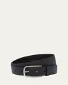 Prada Men's Saffiano Leather Belt In Nero