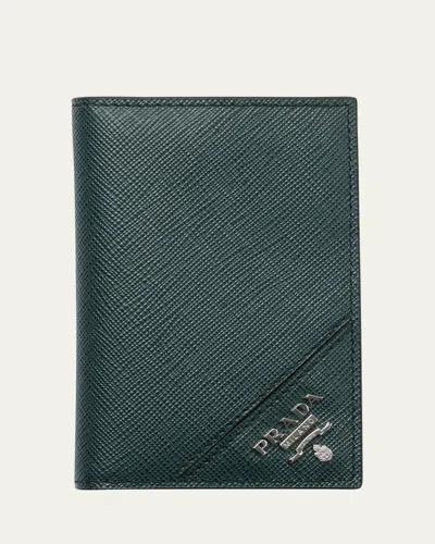 PRADA MEN'S SAFFIANO LEATHER BIFOLD CARD HOLDER