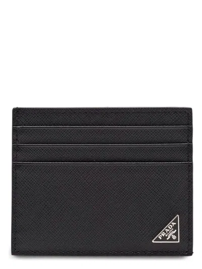 Prada Men's Saffiano Leather Credit Card Holder