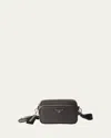 Prada Men's Saffiano Leather Crossbody Bag With Pouch In Black