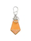 Prada Men's Saffiano Leather Keychain In Orange