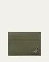 Prada Men's Saffiano Leather Logo Card Case In F0466 Loden
