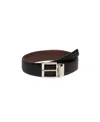 Prada Men Two-toned Saffiano Leather Reversibile Belt In Black/burnt Sienna