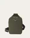 Prada Brique Saffiano Leather Bag In Green