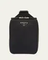 Prada Brique Saffiano Leather Bag In Nero