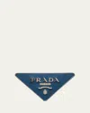 Prada Men's Saffiano Leather Triangle Belt Buckle In F0154 Avio