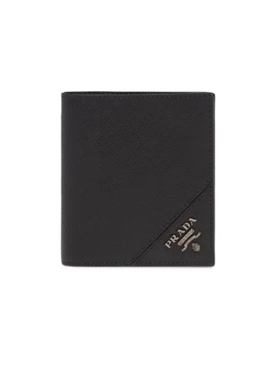 Prada Men's Saffiano Leather Wallet In Black