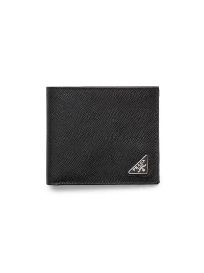 Prada Men's Saffiano Leather Wallet In Black