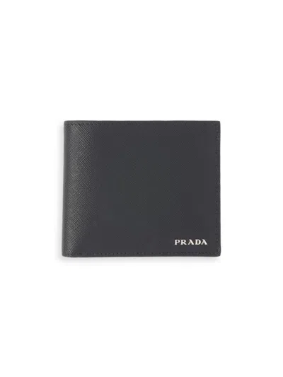 Prada Men's Saffiano Leather Wallet In Black