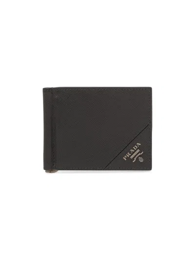 Prada Men's Saffiano Leather Wallet In Black