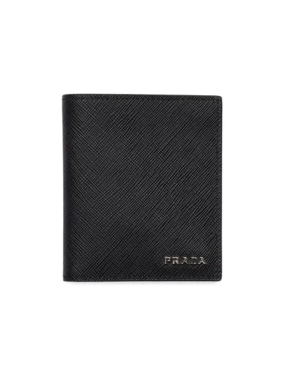 Prada Men's Saffiano Leather Wallet In Black