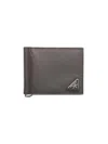 Prada Saffiano Leather Wallet With Coin Purse In Gray