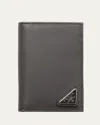 Prada Saffiano Leather Card Holder In Black
