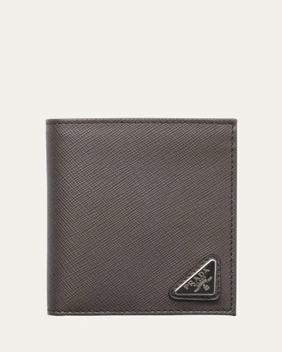 PRADA MEN'S SAFFIANO TRIANGOLO BILLFOLD WALLET