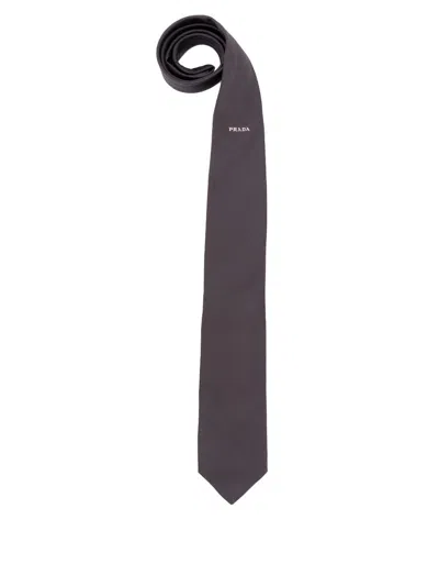 Prada Men Satin Tie In Black